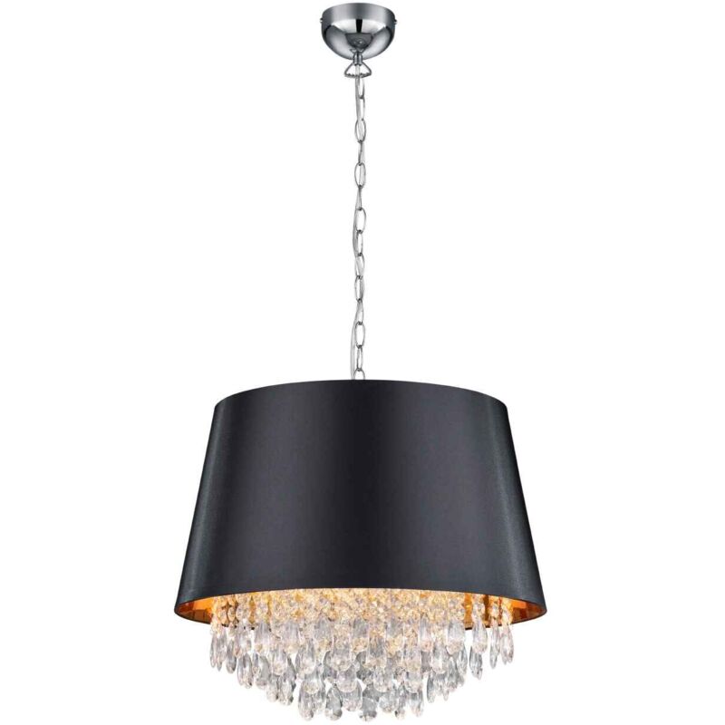 immagine 0 del prodotto trio lampada a sospensione con pendagli, metallo, nero opaco, d 50 cm, loreley