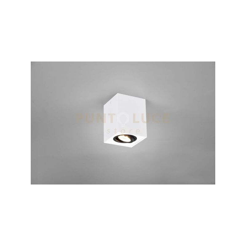 foto del prodotto trio leuchten biscuit cubo spot orientabile bianco nero l. 9,6 x 9,6cm h. 12,5cm 1 luce attacco gu10