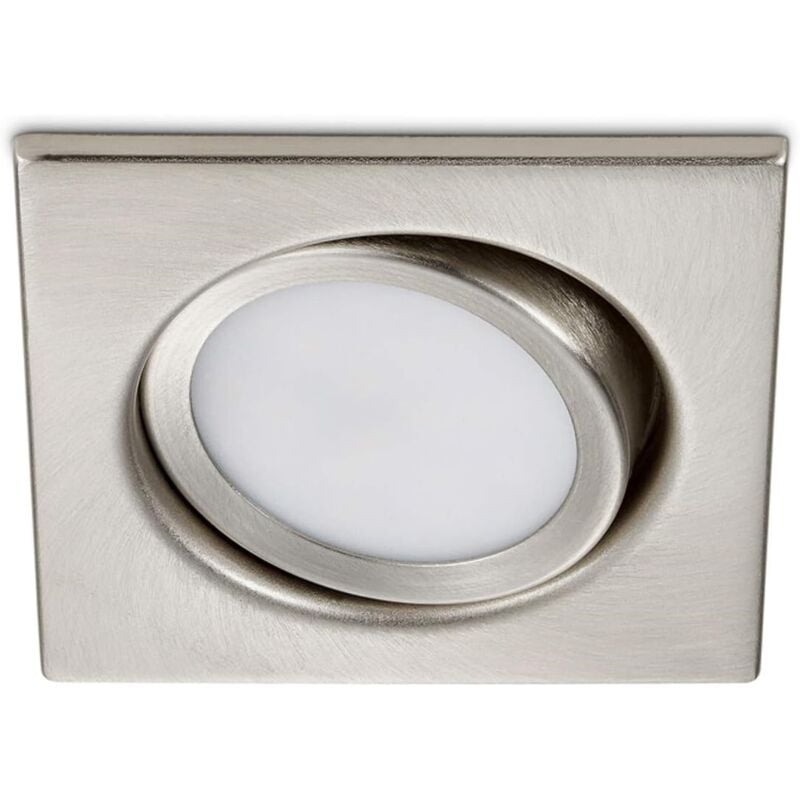 foto del prodotto trio leuchten faretto da incasso rilaa led quadrato orientabile in acciaio 8cmx8cm