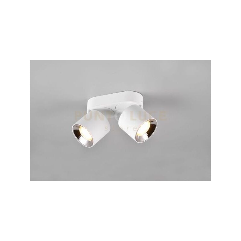 foto del prodotto trio leuchten guayana barra 2 spots orientabili anche da incasso metallo bianco l. 18cm attacco gu10