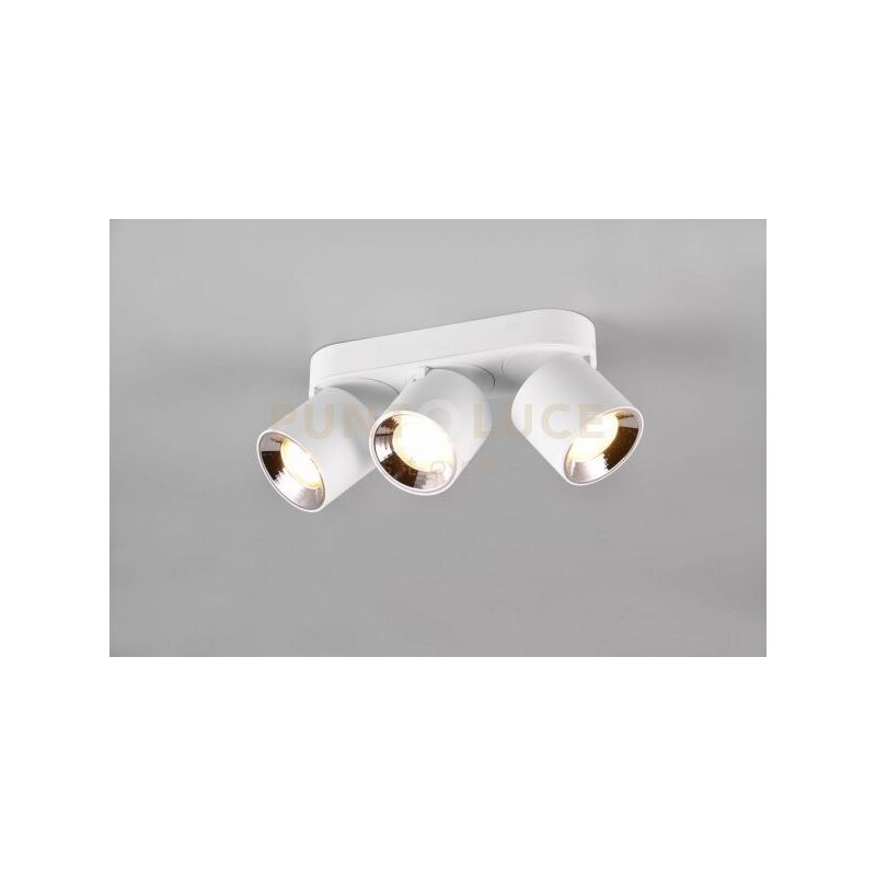foto del prodotto trio leuchten guayana barra 3 spots orientabili anche da incasso metallo bianco l. 27,3cm attacco gu10