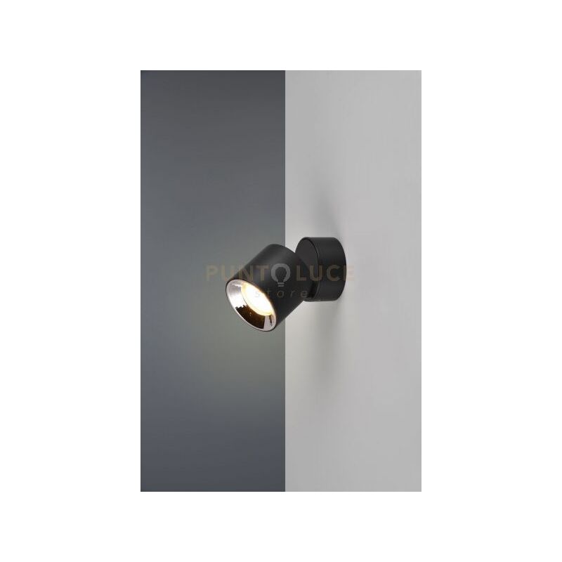 foto del prodotto trio leuchten guayana spot orientabile anche da incasso metallo nero h. 12cm 1 luce attacco gu10