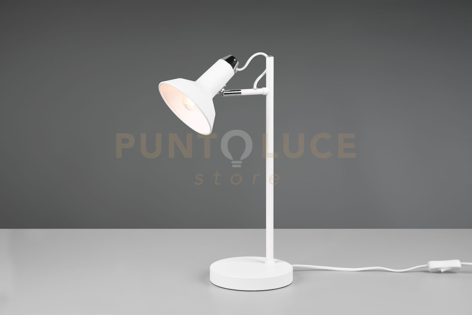 foto del prodotto trio leuchten lampada roxie 2 diffusori orientabili h.43cm metallo bianco e cromato 511900131
