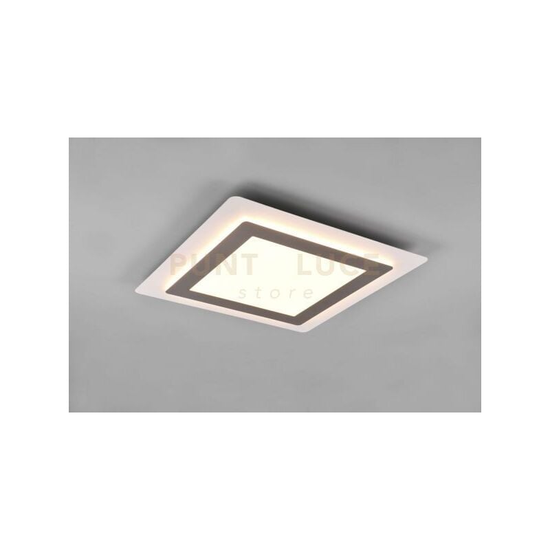 foto del prodotto trio leuchten morgan plafoniera a led 46w 6000lm, 2700 6500k bianca quadrata bordo metallo acciaio illuminato con telecomando multifunzione 45cm