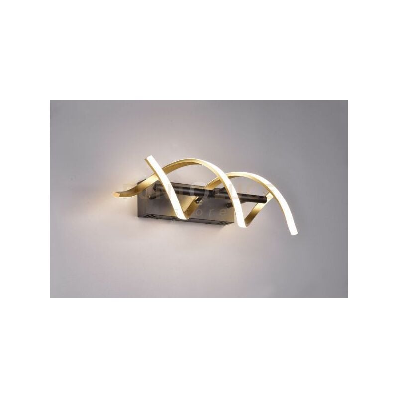 foto del prodotto trio leuchten sequence applique led 22w 2800lm, 2300 3000 4000k spirale metallo ottone e nero con regolazione intensita e temperatura di colore