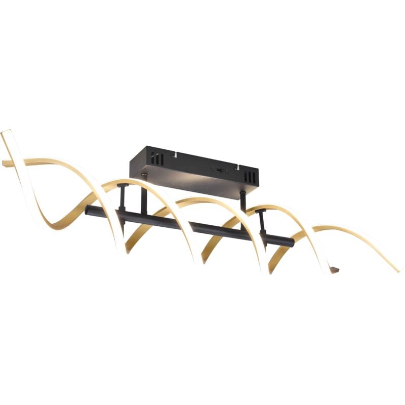foto del prodotto trio leuchten sequence plafoniera led 41w 5000lm, 2300 3000 4000k spirale metallo ottone e nero con regolazione intensita e temperatura di colore