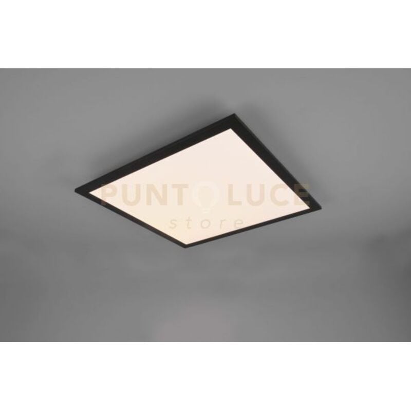 foto del prodotto trio lighting alpha plafoniera led 18w 2300lm, 3000kquadrata bordo nero 45x45cm