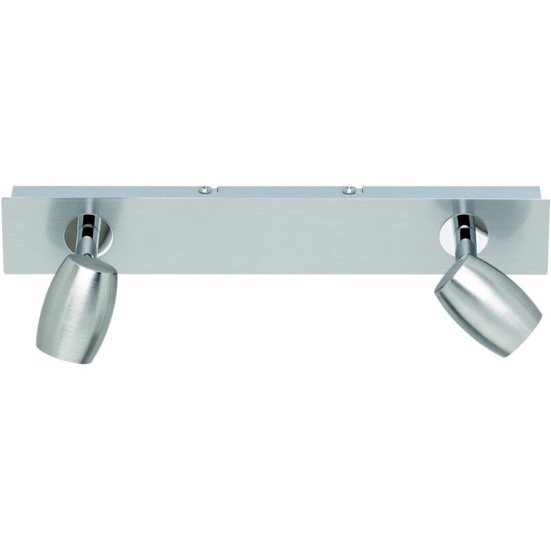 foto del prodotto trio lighting applique soffitto barra 2 luci faretti gu10 acciaio satinato michael gd trio