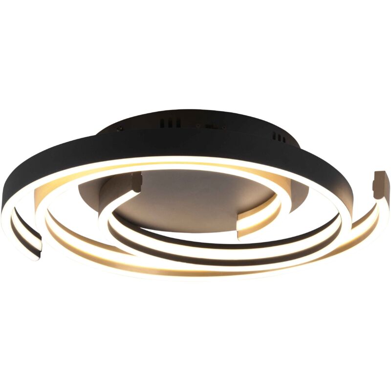 foto del prodotto trio lighting caya plafoniera led 58w 6800lm, 2300 3000 4000k spirale metallo ottone e nero dimmerabile con interruttore d. 50cm