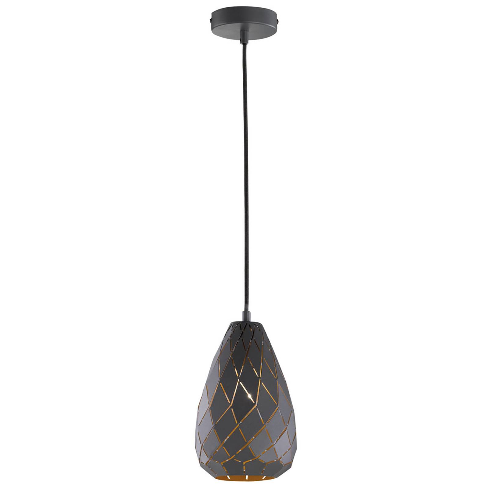 foto del prodotto trio lighting esterno antracite, interno oro - sospensione onyx