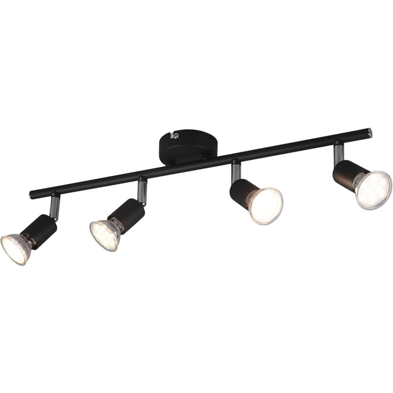 foto del prodotto trio lighting faretto paris lampadine escluse barra 4 luci attacco gu10 nero opaco r80914032
