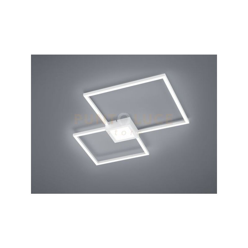 foto del prodotto trio lighting hydra plafoniera led bianca doppio quadrato luce centrale dimmerabile con interruttore l. 66x66cm