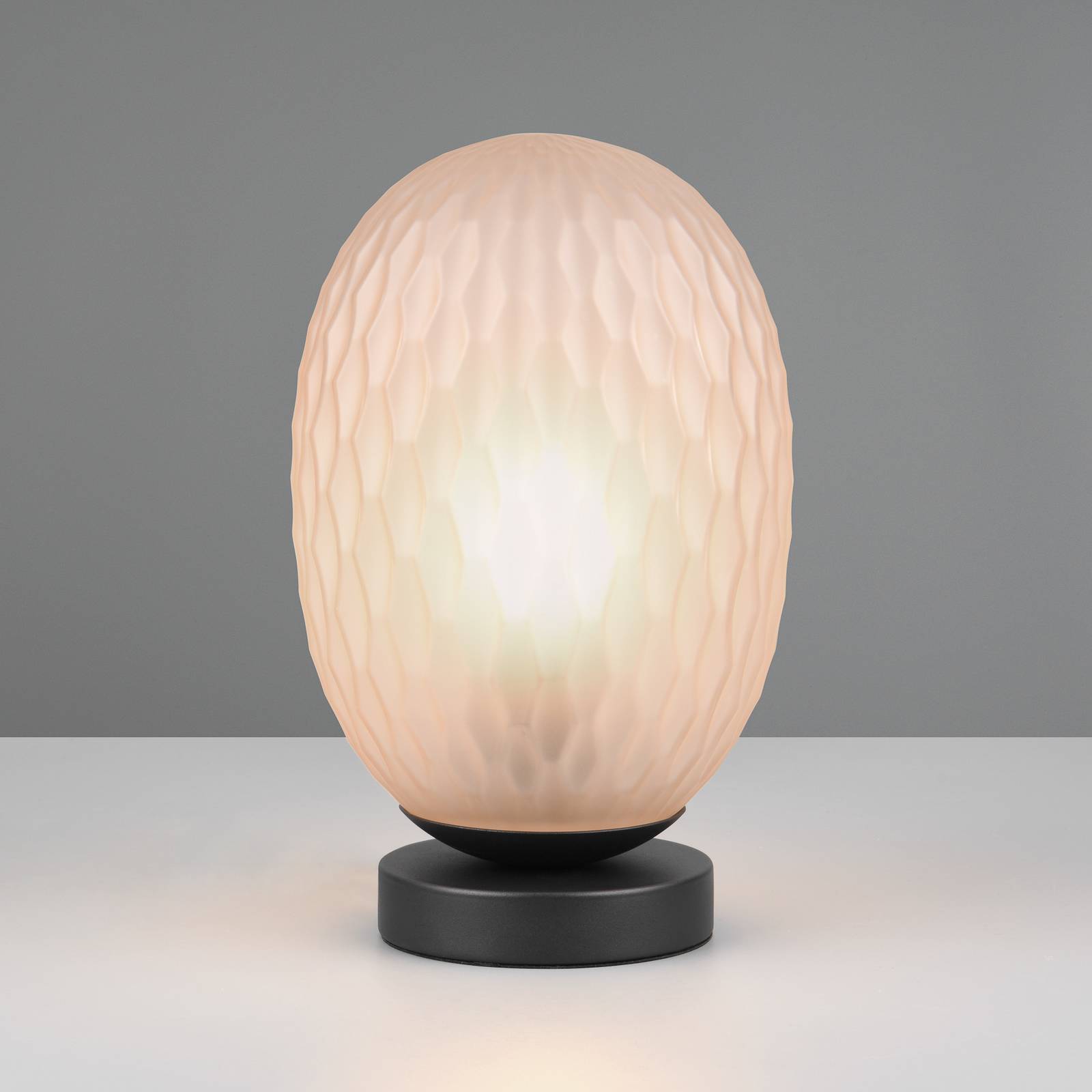 foto del prodotto trio lighting lampada da tavolo facette, ambra, altezza 29 cm, vetro, e27