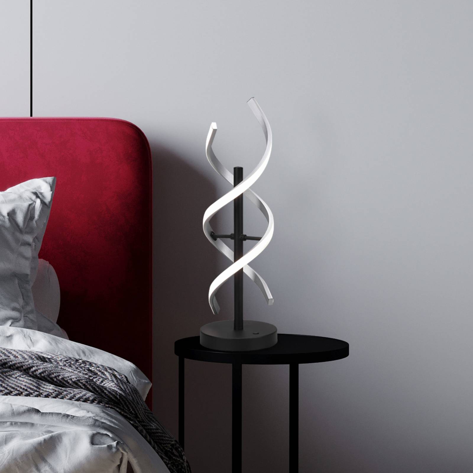 foto del prodotto trio lighting lampada da tavolo led sequence, dimmerabile, cct, alluminio