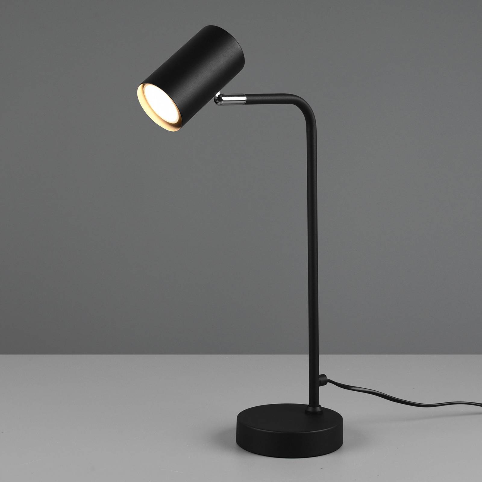 foto del prodotto trio lighting lampada da tavolo marley, nera, altezza 45 cm, metallo