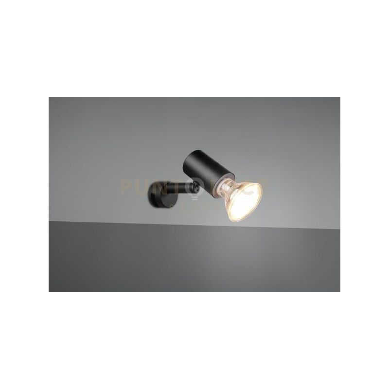 foto del prodotto trio lighting lorenzo h2o applique spot orientabile nero da applicare su specchio ip44 con interruttore p. 10cm 1 luce attacco gu10