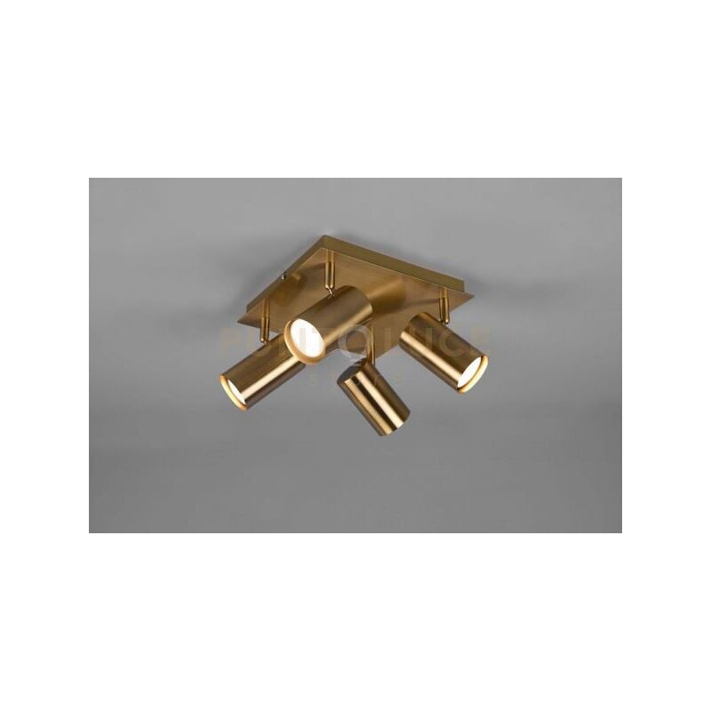 foto del prodotto trio lighting marley plafoniera quadrata 4 spots ottone anticato 24x24cm 4 luci attacco gu10