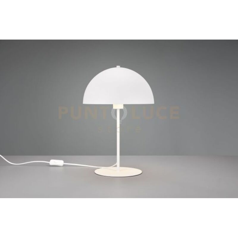 foto del prodotto trio lighting nola lampada da tavolo metallo bianco forma fungo h. 45cm 1 luce attacco e14
