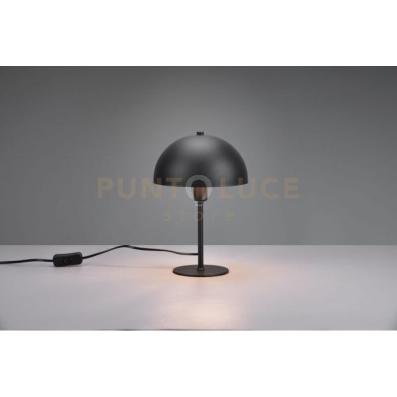 foto del prodotto trio lighting nola lampada da tavolo metallo nero forma fungo h. 31cm 1 luce attacco e14