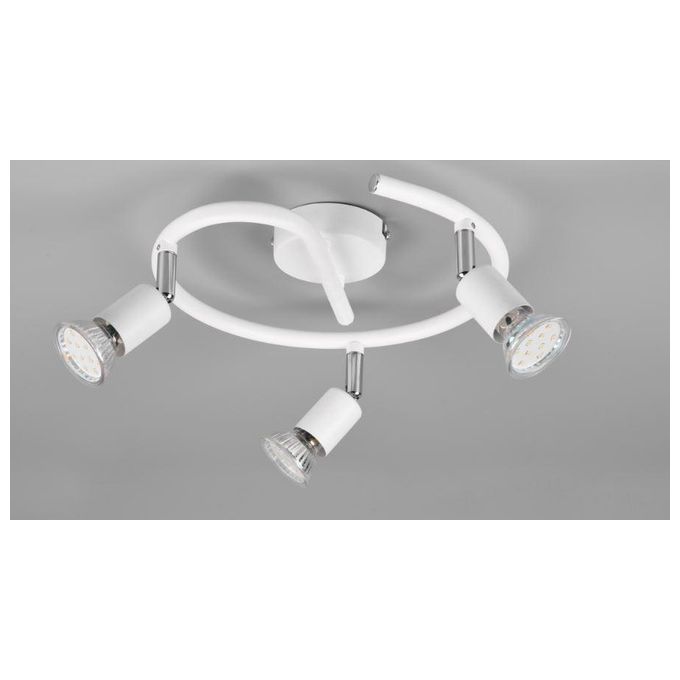 foto del prodotto trio lighting paris senza lampadina girandola 3 luci bianco attacco gu10 d. 28cm