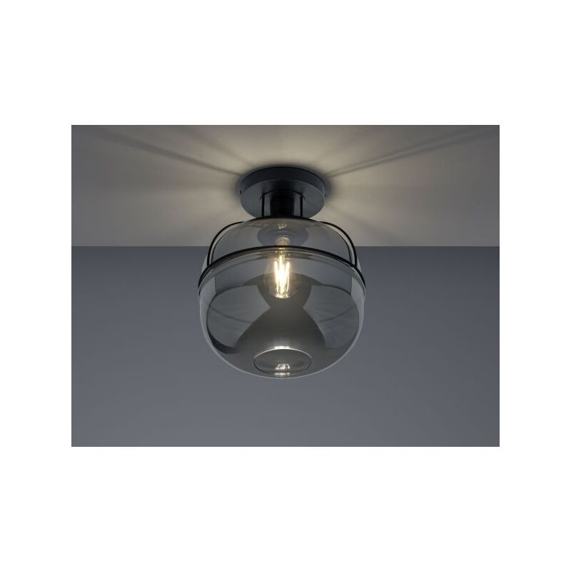 foto del prodotto trio lighting plafoniera lorena vetro fum cromato d.30cm metallo nero 615190132