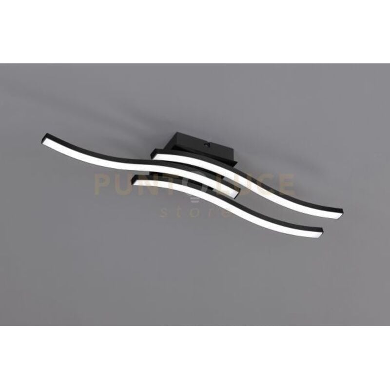 foto del prodotto trio lighting route plafoniera led 15w 1500lm, 3000k 3 bacchette ondulate antracite l. 56cm