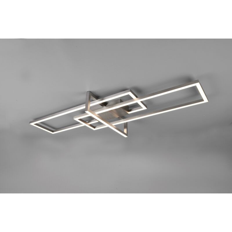 foto del prodotto trio lighting salinas plafoniera led triplo rettangolo acciaio satinato con regolazione intensita 34w 3000k 620310307