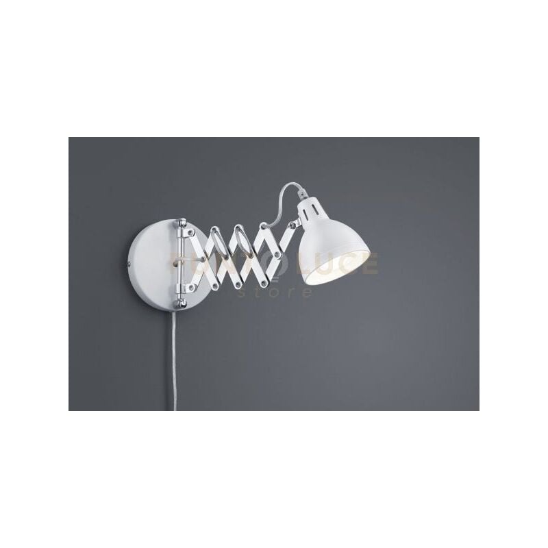 foto del prodotto trio lighting scissor applique forbice metallo cromato diffusore metallo bianco opaco l. max 53cm 1 luce attacco e14