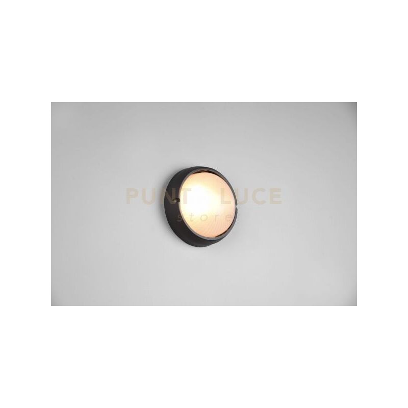 foto del prodotto trio lighting torolo plafoniera applique da esterno tonda fusione di alluminio nera e vetro satinato d. 19cm ip44 1 luce attacco e27