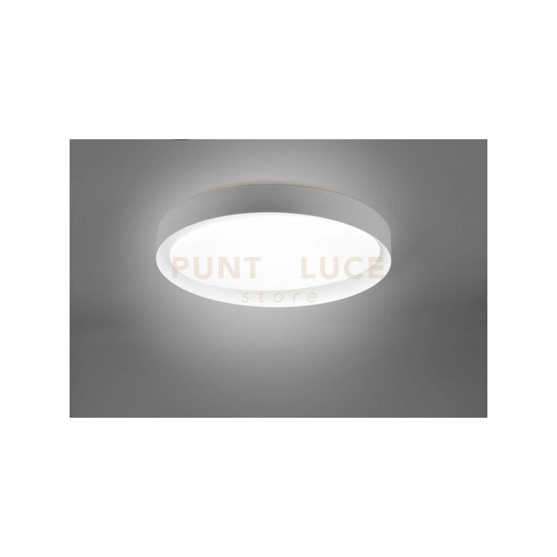 foto del prodotto trio lighting zeta plafoniera led 24w 2500lm, 2700 6500k diffusore bianco con bordo grigio e bianco e telecomando multifunzione d.48,5cm