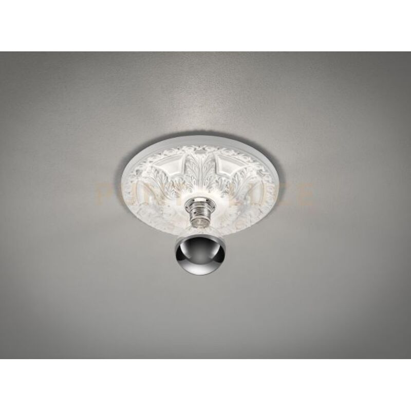 foto del prodotto trio lilly rosone in gesso decorato a rilievo d. 30cm 1 luce attacco e27
