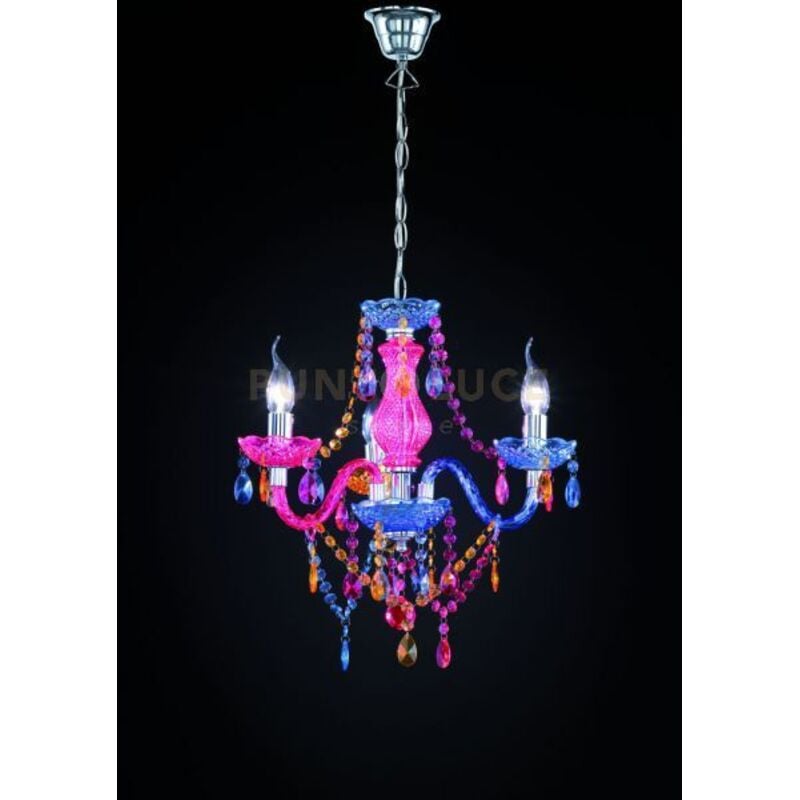 foto del prodotto trio luster lampadario 3 luci colorato cm46 3 luci attacco e14