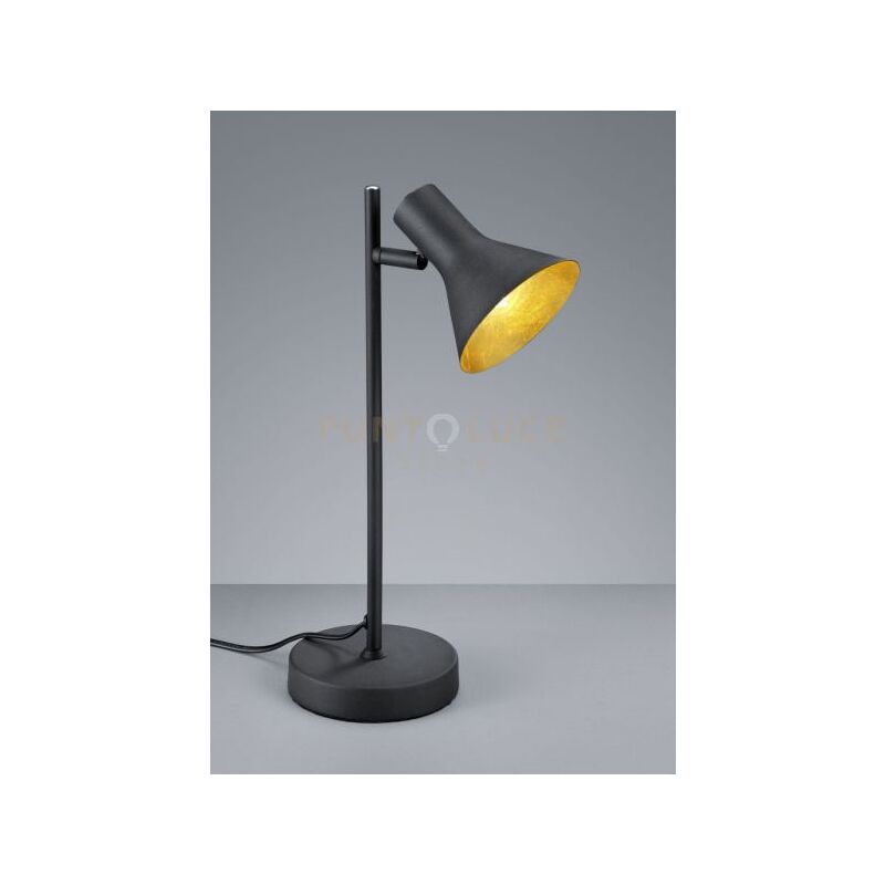foto del prodotto trio nina lampada studio attacco e14 diffusore metallo nero oro h.39cm
