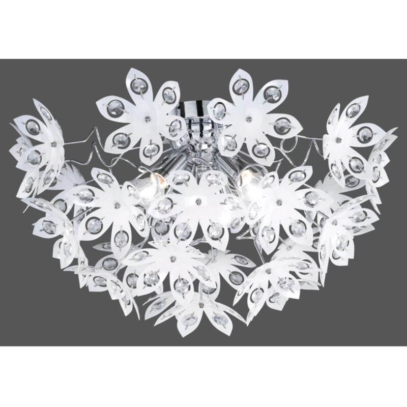 foto del prodotto trio plafoniera blowball con fiori trasparenti 55 cm