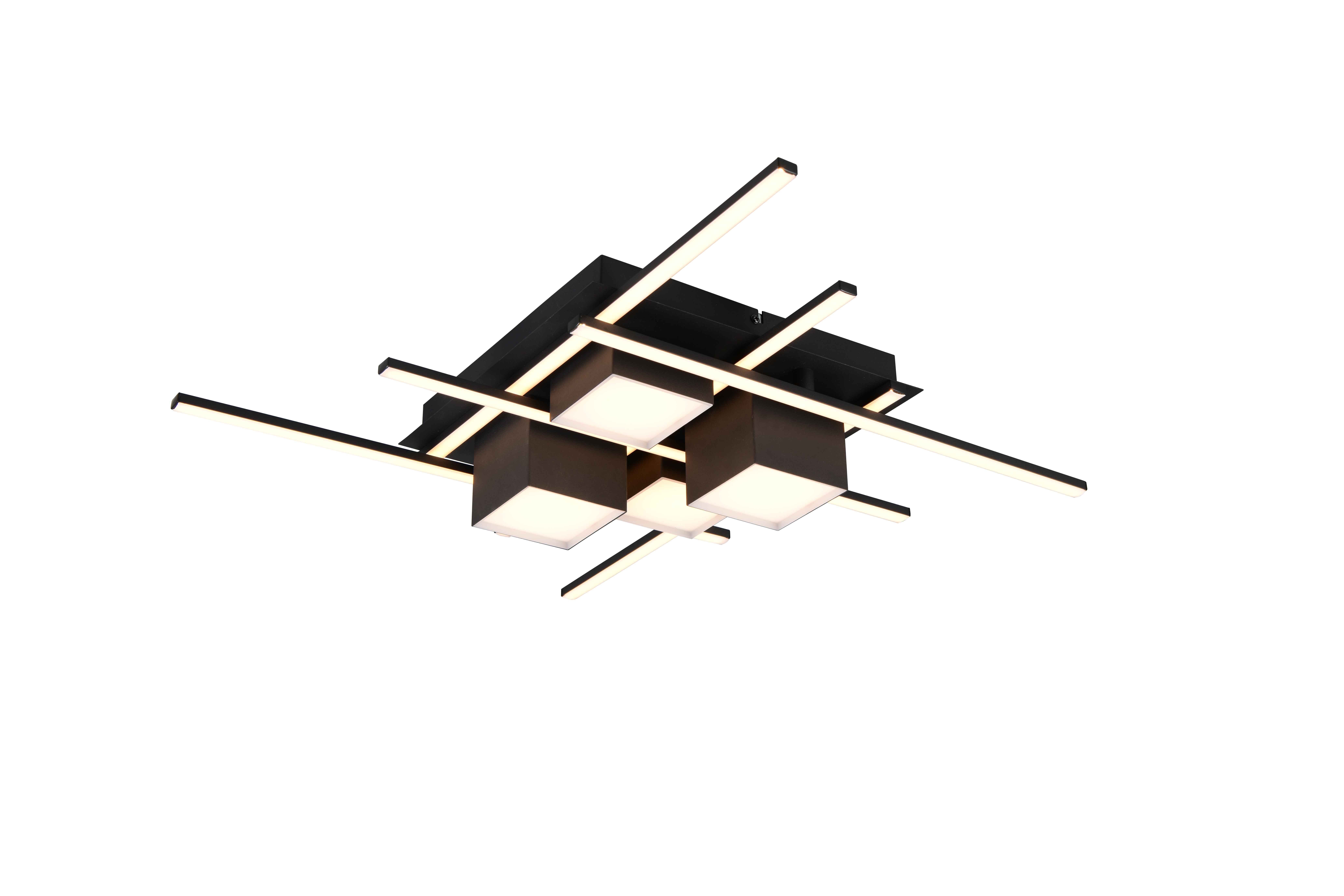 foto del prodotto trio plafoniera led, metallo, nero opaco, l70 cm, roger