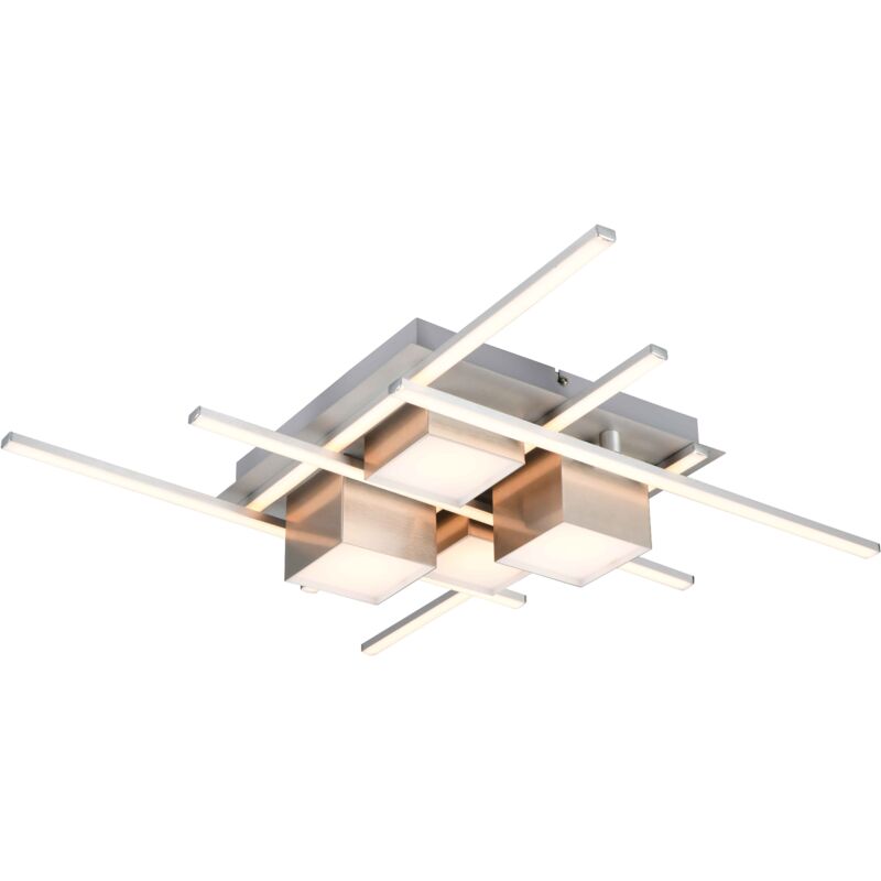 foto del prodotto trio plafoniera led, metallo, nichel opaco, l70 cm, roger