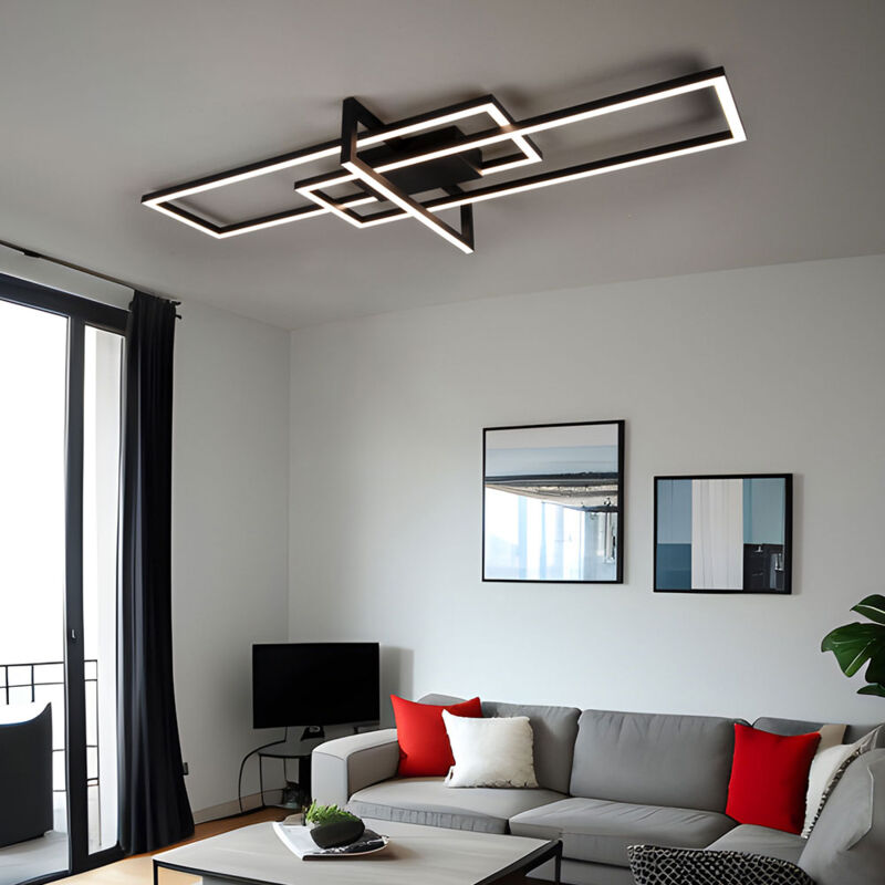 foto del prodotto trio plafoniera sala da pranzo plafoniera soggiorno lampada design leggero, metallo ottone nero, interruttore dimmer, led 34w 3900lm 3000k bianco