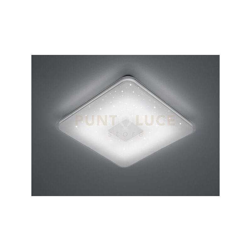 foto del prodotto trio samurai plafoniera led 21,5w 2400lm, 3000 5500k quadrata con telecomando dimmer luce calda fredda l. 42,5 cm