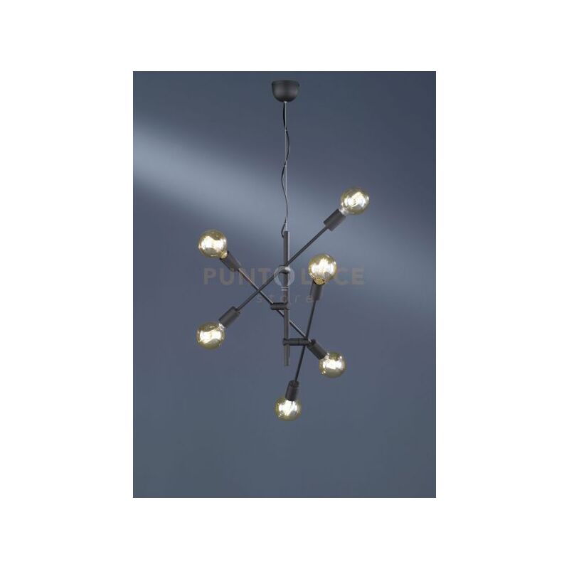 foto del prodotto trio sospensione 3 braccia orientabili cross 6 luci 306700602 nero