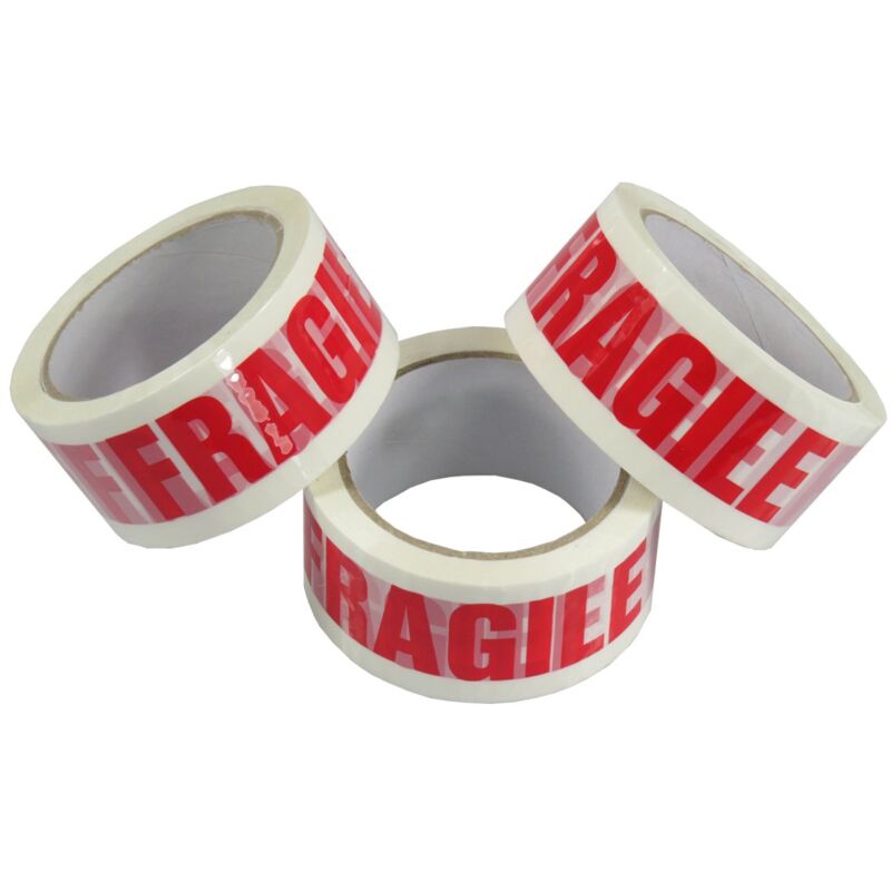 foto del prodotto triplast 48 mm x 66 m fragile stampato a basso rumore imballaggio nastro confezione da 36 