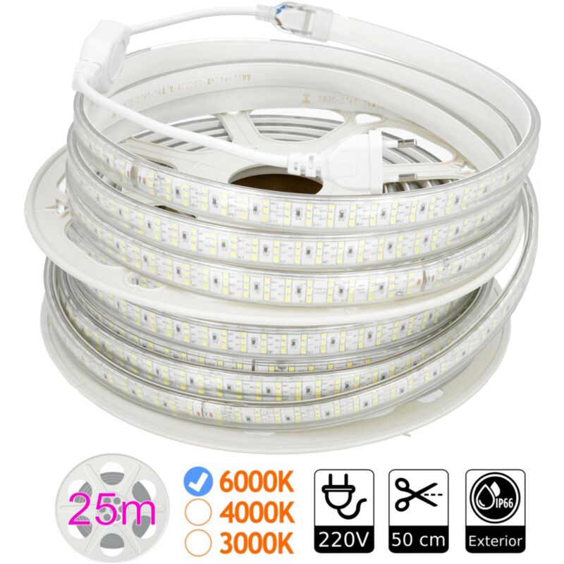 foto del prodotto triple 6000k 276 metro 220v bobina esterna 25m cut 50 cm jandei