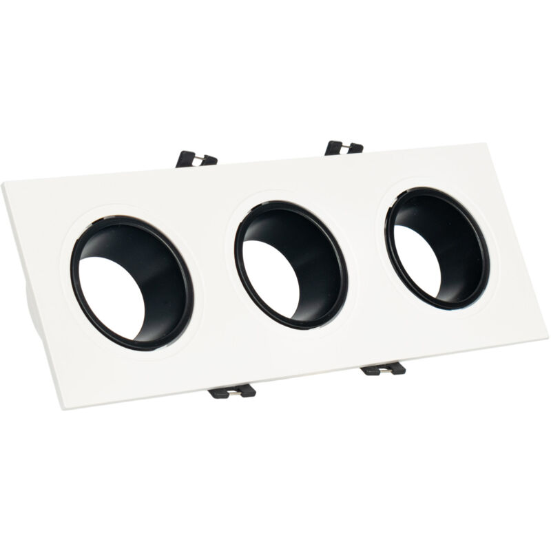 foto del prodotto triplo anello downlight quadrato basculante gu10 mr16 basso ugr