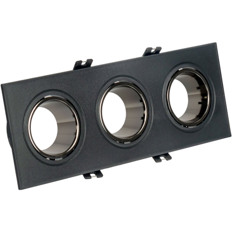foto del prodotto triplo anello downlight quadrato basculante gu10 mr16 basso ugr