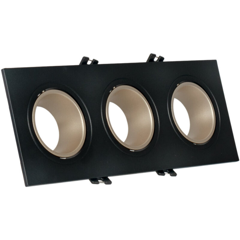 foto del prodotto triplo anello downlight quadrato basculante gu10 mr16 basso ugr