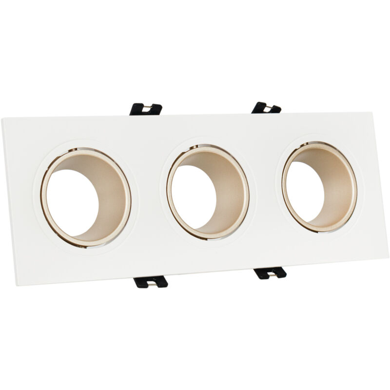 foto del prodotto triplo anello downlight quadrato basculante gu10 mr16 basso ugr