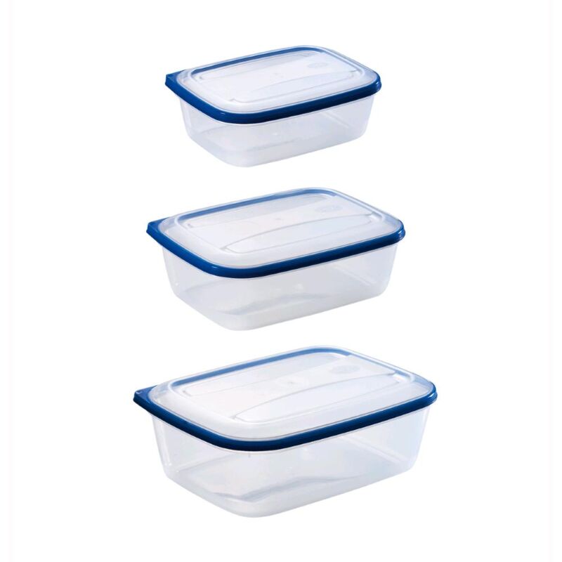 foto del prodotto tris di contenitori rettangolare per alimenti in polipropilene litro da frigo 3 pezzi
