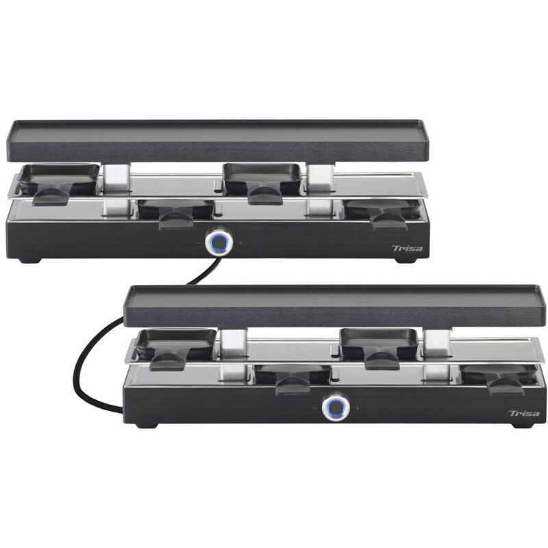 foto del prodotto trisa style connect raclette 8 vaschette, rivestimento antiaderente nero