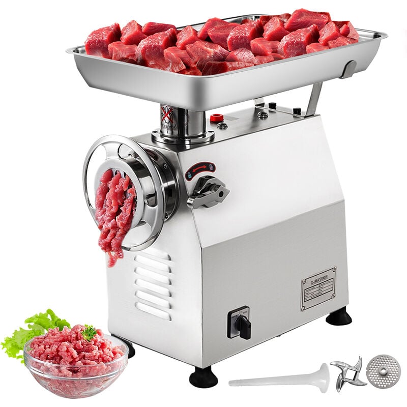foto del prodotto tritacarne elettrico da banco in acciaio inox 1100w produzione 350kg h, tritacarne in acciaio inox del carne da cucina commerciale per salsicce