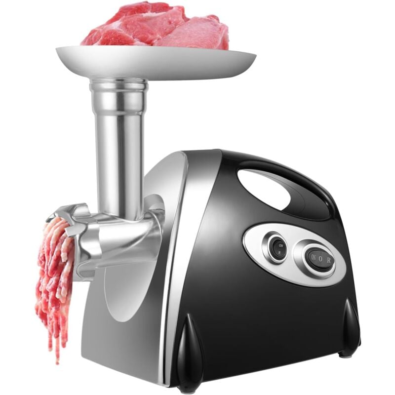 foto del prodotto tritacarne elettrico multi tritacarne in metallo, 3 dischi forati, motore ad alte prestazioni da 800 w, 1,5 kg di carne minuto, nero