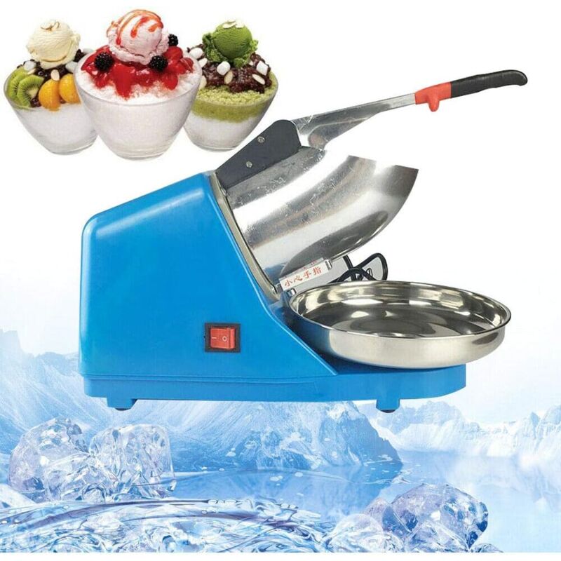 foto del prodotto tritaghiaccio elettrico, macchina per cubetti ghiaccio, 65 kg h, per ghiaccio, blu